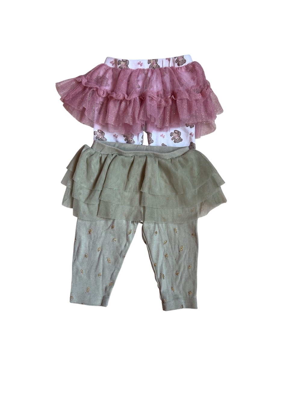 Tulle Skirted Baby Leggings Set - Pink & Sage